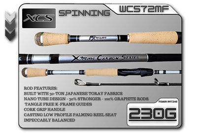 WCS72MF (230g) 7'2" Medium Fast Spinning