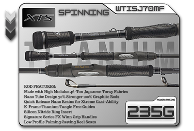 WTISJ70MF   7'0" Medium Fast Spinning Rod  **TITANIUM SERIES**