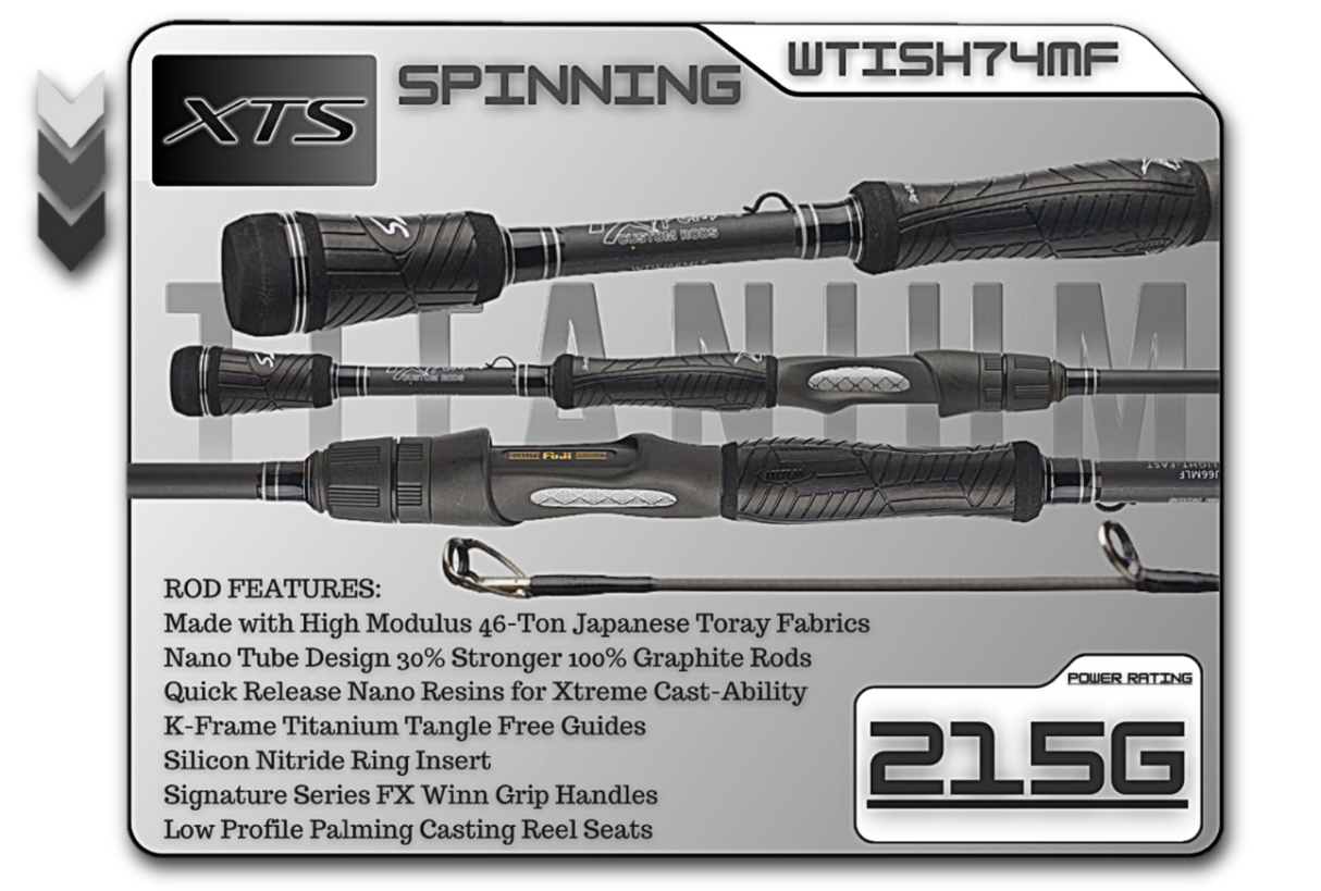 WTISH74MF   7'4" Medium Fast Spinning Rod  **TITANIUM SERIES**