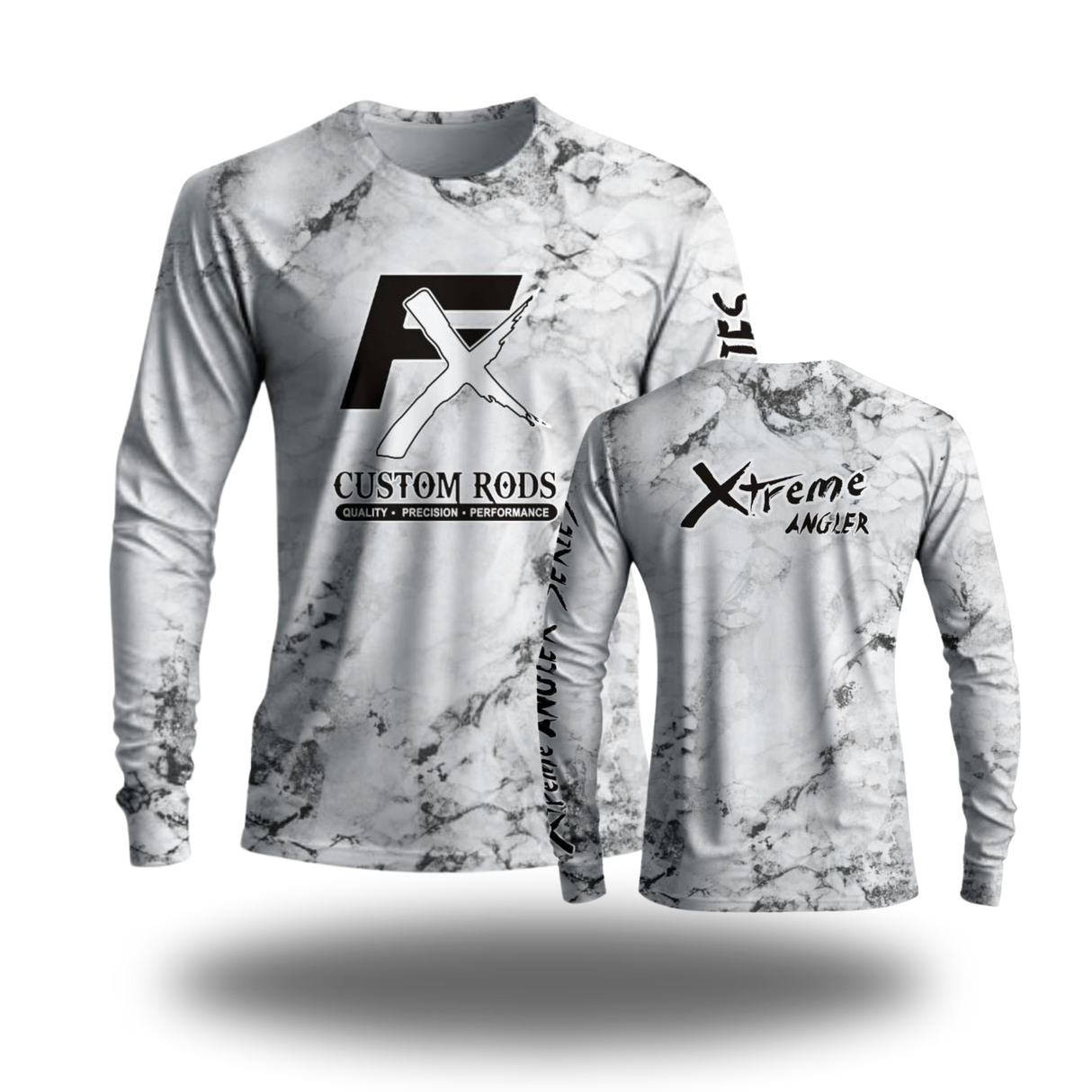 White Marble Graphic Spandex Performance Shirt - BIG & TALL